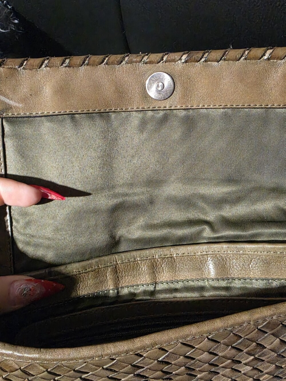 Woven Foldover Crossbody bag Genuine Leather Vintage Handcrafted In India - Picture 8 of 9